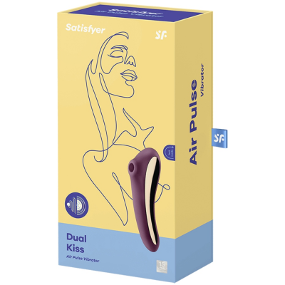 Satisfyer Dual Kiss Air Pulse Vibrator Wine Red - image 4