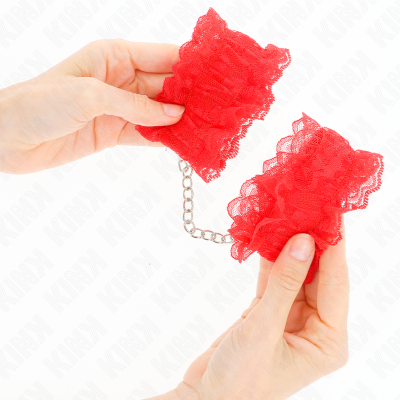 Kink Lace Elastic Wrist Restraints Red - image 4
