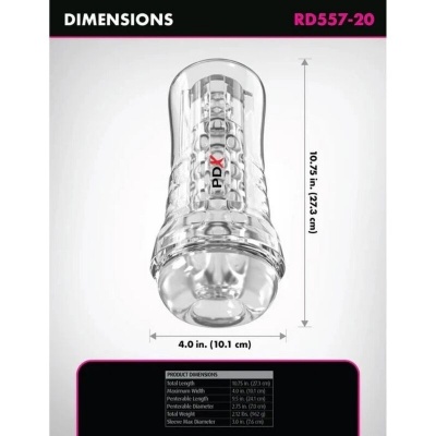 PDX ELITE - Viewtube Plus See-thru Ez-grip Transparent Stroker 21 Cm - image 3