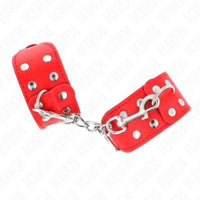 Kink Wristbands with Double Stud Lines, Red - image 3