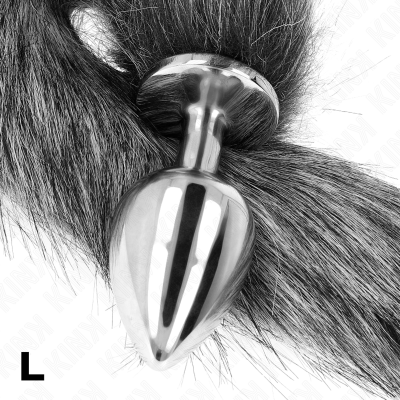 Kink Anal Plug L 10x4cm Synthetic Tail 40cm Grey - image 4