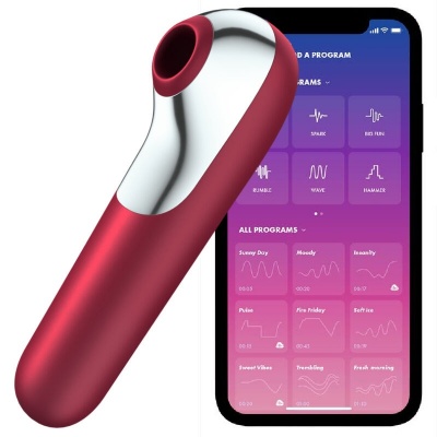 SATISFYER Dual Love Vibrator Suction Red
