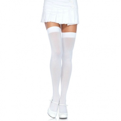 Leg Avenue Nylon Thigh Highs White Leg Avenue Nylon Thigh Highs White