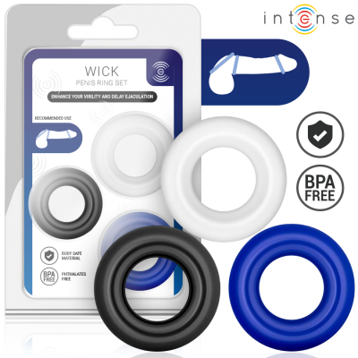 Wick Set Of 3 Penis Rings Various Colors