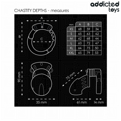 Addicted Toys Locked Chastity Depths Penis Cage 7.5cm - image 5