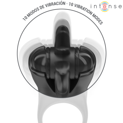Intense Mabel Vibrating Ring w/ Clitoral Stimulator, Black - image 4