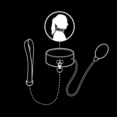 FETISH SUBMISSIVE Bondage - Inflatable Strangling Collar with Chain - image 3