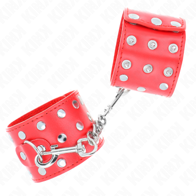 Kink Wrist Restraints with Rivets, Red - image 3