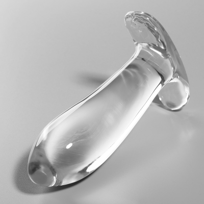 Model 5 Anal Plug Borosilicate Glass Clear 12.5 cm -o- 3.5 cm