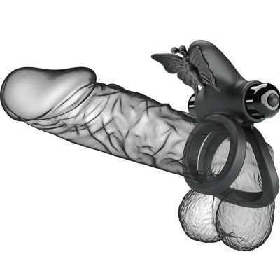 Pretty Love Double Vibrating Ring Black Stimulator - image 7