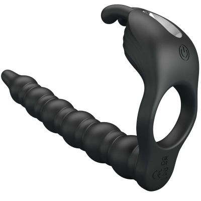 Pretty Love Blackney Penis Ring Vibrator Plug Black