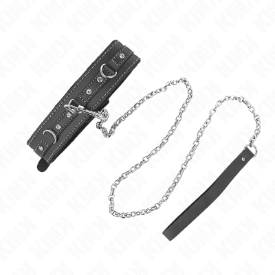 Pvc Leather Necklace With Belt 105 CM Rhinestone Rivet 41.5 X 4 CM - image 2