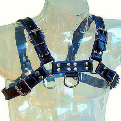 Leather Body Blue Black Chest Harness - image 2