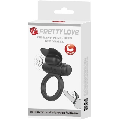 Pretty Love Debonaire Rabbit Vibrating Ring, Black - image 7
