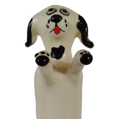 Condomerie Hand-Painted Happy White Dog XL Condomerie Hand-Painted Happy White Dog XL