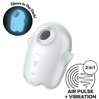 Satisfyer Glowing Ghost Air Pulse and Vibrator White