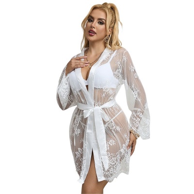 Subblime Long Sleeve Nightgown Floral White L/XL - image 5