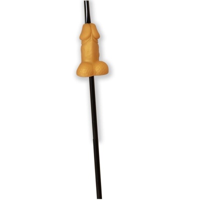 Diablo Picante Gold Penis Drink Straw
