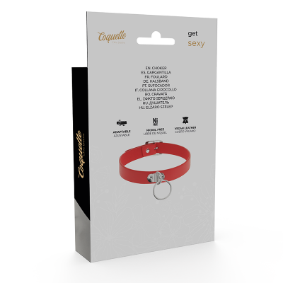 Coquette Red Vegan Leather Fetish Choker - image 7