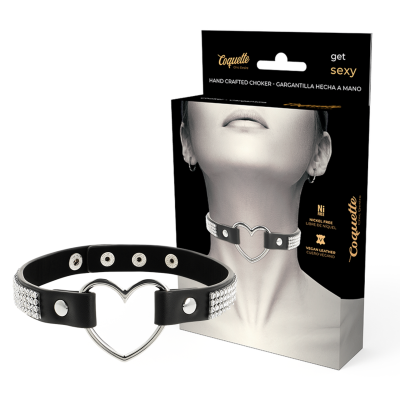 Coquette Chic Desire Vegan Leather Choker with Heart - image 1