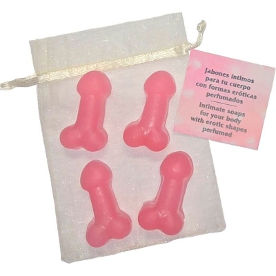 4 Pink Penis Mini Soaps