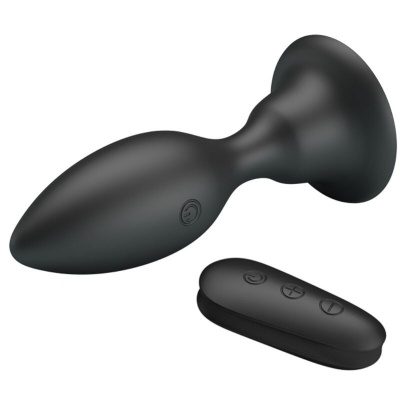 Mr Play Anal Plug with Vibration, Black, Remote - image 2