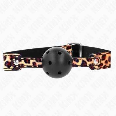 Kink Breathable Ball Gag, Leopard, 4.5cm, 65x2.5cm - image 2