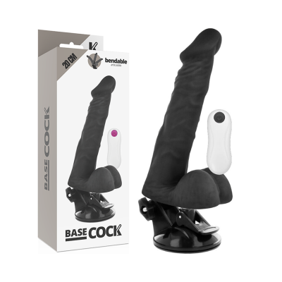 Basecock Articulated Realistic Vibrator Black 20 cm