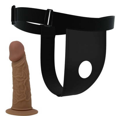 Pretty Love Harness Briefs with Dildo Brown