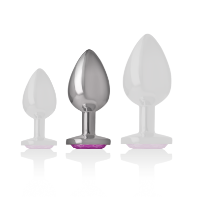 Intense - Aluminum Metal Anal Plug With Pink Crystal Size M - image 5
