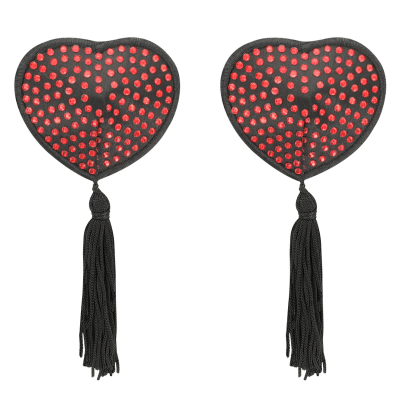 Coquette Chic Desire Nipple Covers Heart Black/Red - image 3