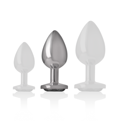 Intense - Aluminum Metal Anal Plug With Black Glass Size M - image 5
