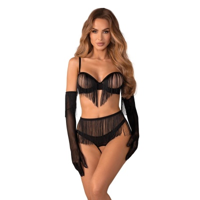 Foto van Obsessive - Rossay 4-delige Open Set - Zwart