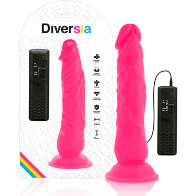 Diversia Flexible Vibrating Dildo Pink 21 CM - image 2