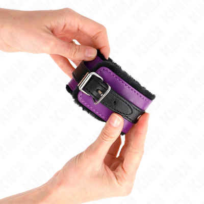 Kink Premium Fur Lined Restraints, Black/Purple - image 4