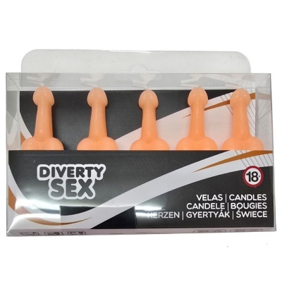Diablo Picante 5-Pack Penis Shaped Candles