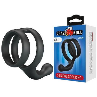 CRAZY BULL - Yancy Double Cock And Ball Ring Black - image 2