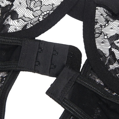 Subblime Teddy with Garter and Lace Detail Black L/XL - image 12