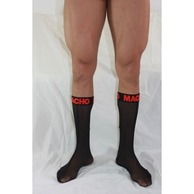 Macho Thin Socks One Size Black/Red - image 4