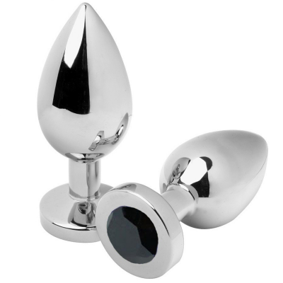 Metal Hard Diamond Anal Plug Black Medium
