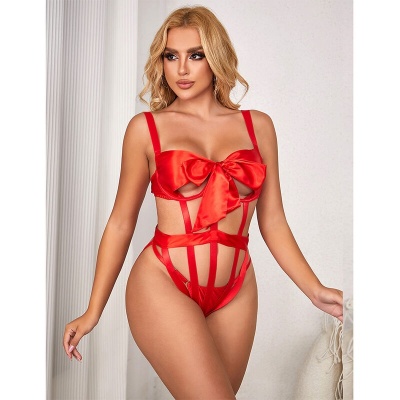 Subblime Sexy Openwork Body Bow Red L/XL - image 8