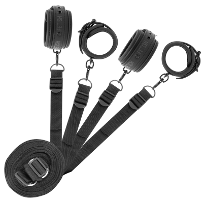 Fetish Submissive Handcuffs and Ties Bed Set with Neoprene Lining