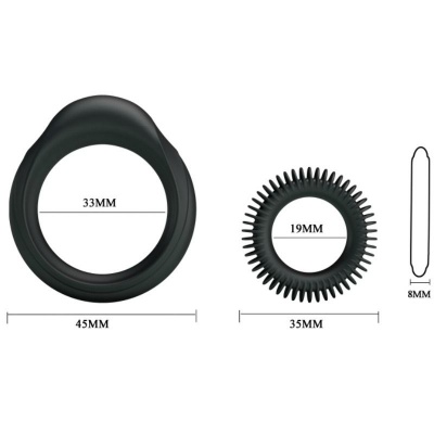 Baile Manhood Silicone Ring Set 2pcs - image 5