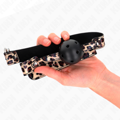 Kink Breathable Ball Gag, Leopard, 4.5cm, 65x2.5cm - image 3