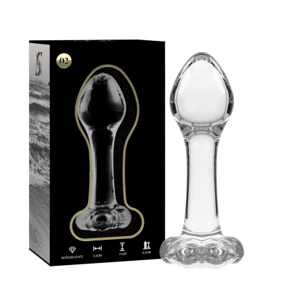 Model 2 Anal Plug Borosilicate Glass Clear 11 cm -o- 3.5 cm - image 2