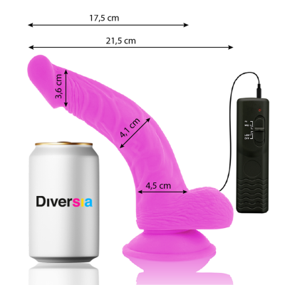 Diversia Flexible Vibrating Dildo Purple 21.5 CM - image 3