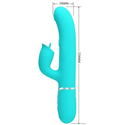 Pretty Love Rabbit Licking Vibrator Aqua Green - image 2