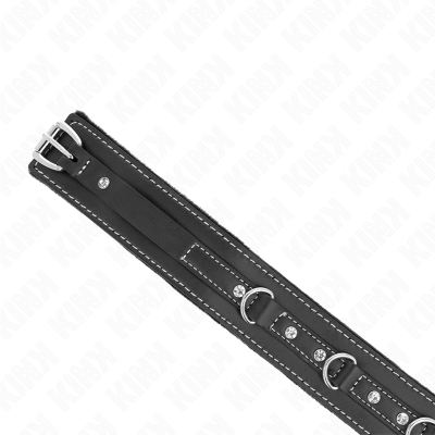 Pvc Leather Necklace With Belt 105 CM Rhinestone Rivet 41.5 X 4 CM - image 5