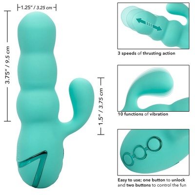 CalExotics Del Mar Diva Rabbit Vibrator Aqua Green - image 9