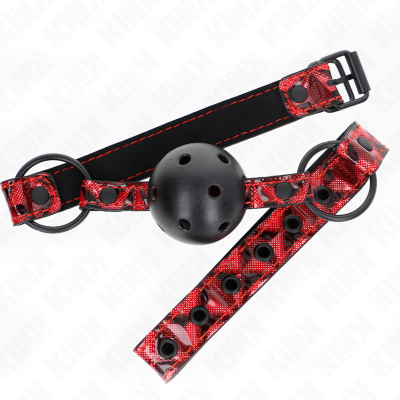 Kink Diamond Pattern Ball Gag, Model 2, 4.5cm, 42-60cm - image 2